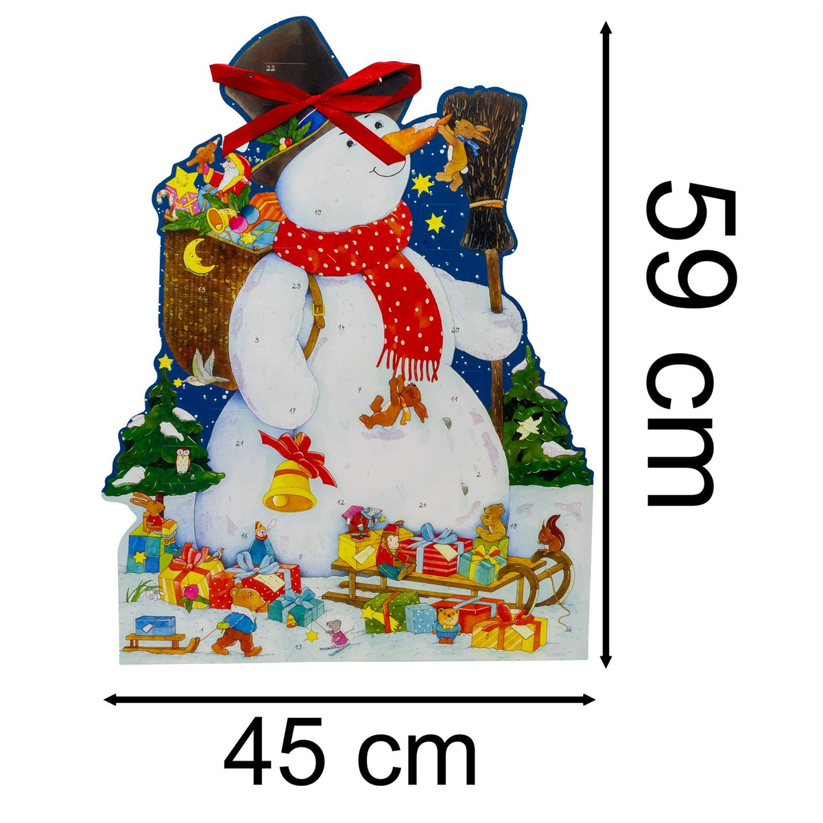 Snowman Advent Calendar | Large Kids Christmas Countdown with Glitter & Ribbon Advent Calendar - Tophatter Daily Deals