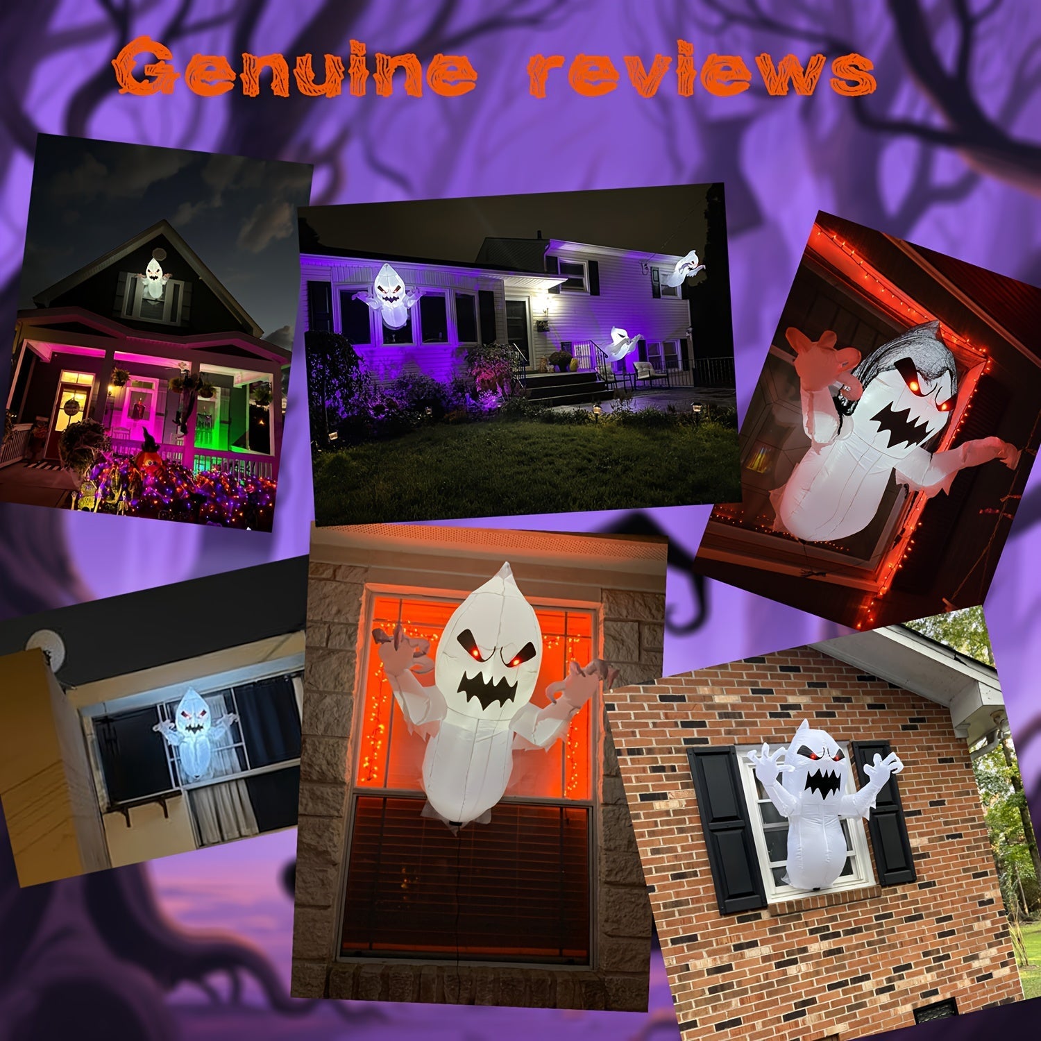 Inflatable Halloween Ghost with LED Lights Halloween - Tophatter Daily Deals