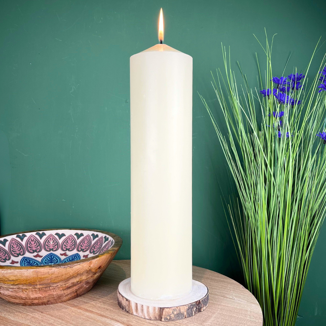 250 Hour Large Church Pillar Candle ~ Cream Votive Candle Candle - Tophatter Daily Deals