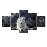 5 Panel Animal Wolf Wall Art Canvas Painting Poster Home Decor A 0 - Tophatter Daily Deals