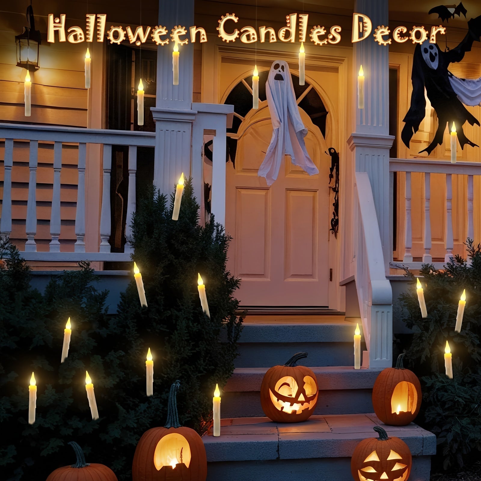 Floating LED Candles with Remote Control (12pcs) Halloween - Tophatter Daily Deals