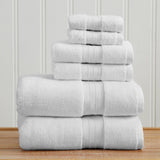 100% Cotton Premium Bath Towel Set - Chiara Collection 6 Piece Set White Bath - Tophatter Daily Deals