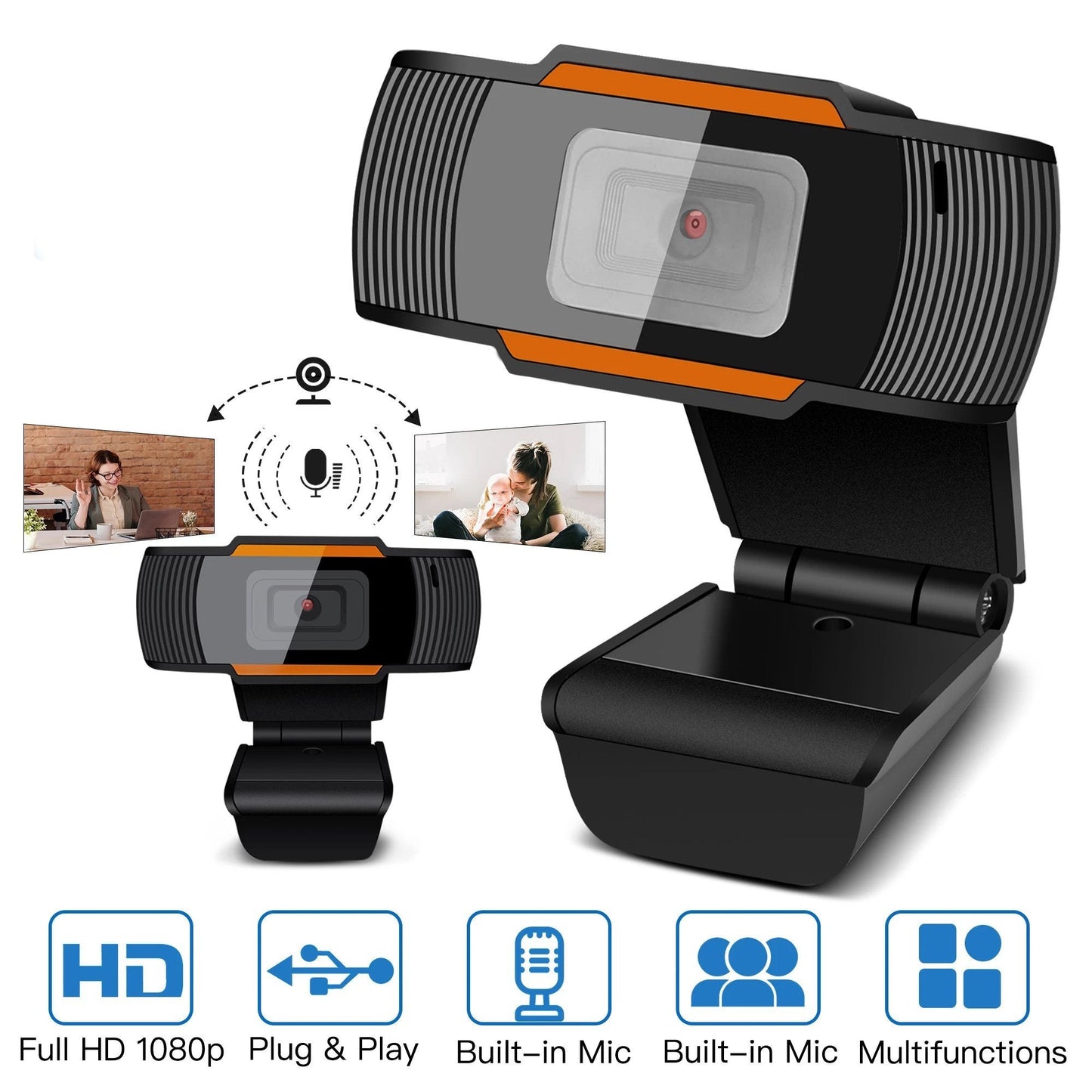 AGPTEK HD 1080P Auto Focusing Webcam with Microphone Webcam - Tophatter Daily Deals