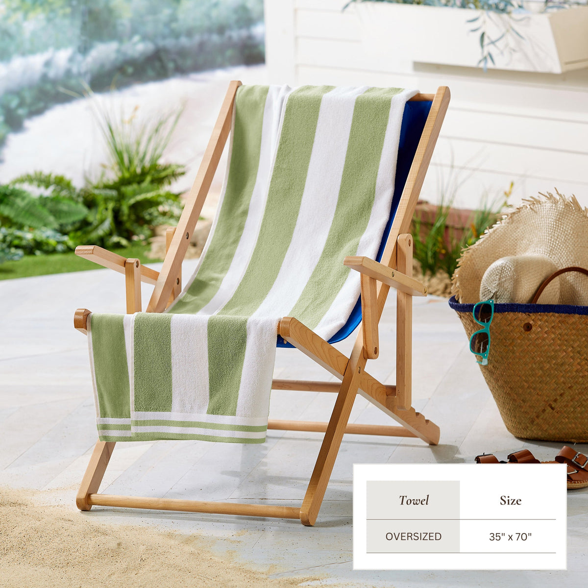 Striped Cabana Beach Towel - Edgartown Collection Bath - Tophatter Daily Deals