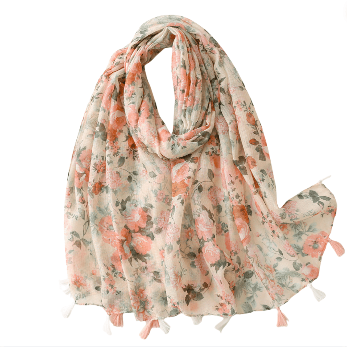 Delicate Pink Roses Scarf Multi Scarves - Tophatter Daily Deals