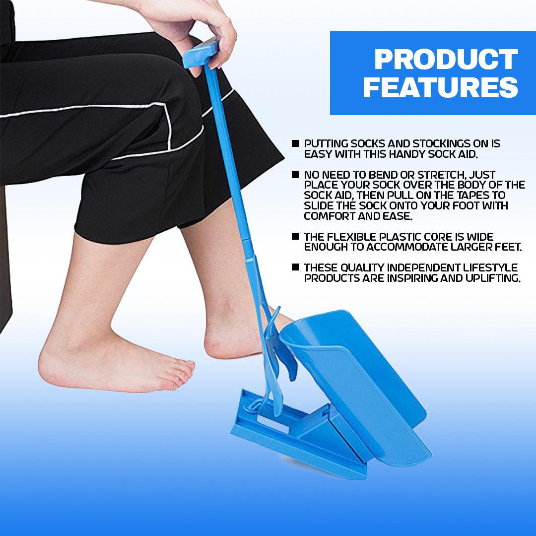 Sock Aid For Disabled - Sock Wearing Aid Easy Put on and Off Dressing Mobility Disability Kit Personal Care - Tophatter Daily Deals
