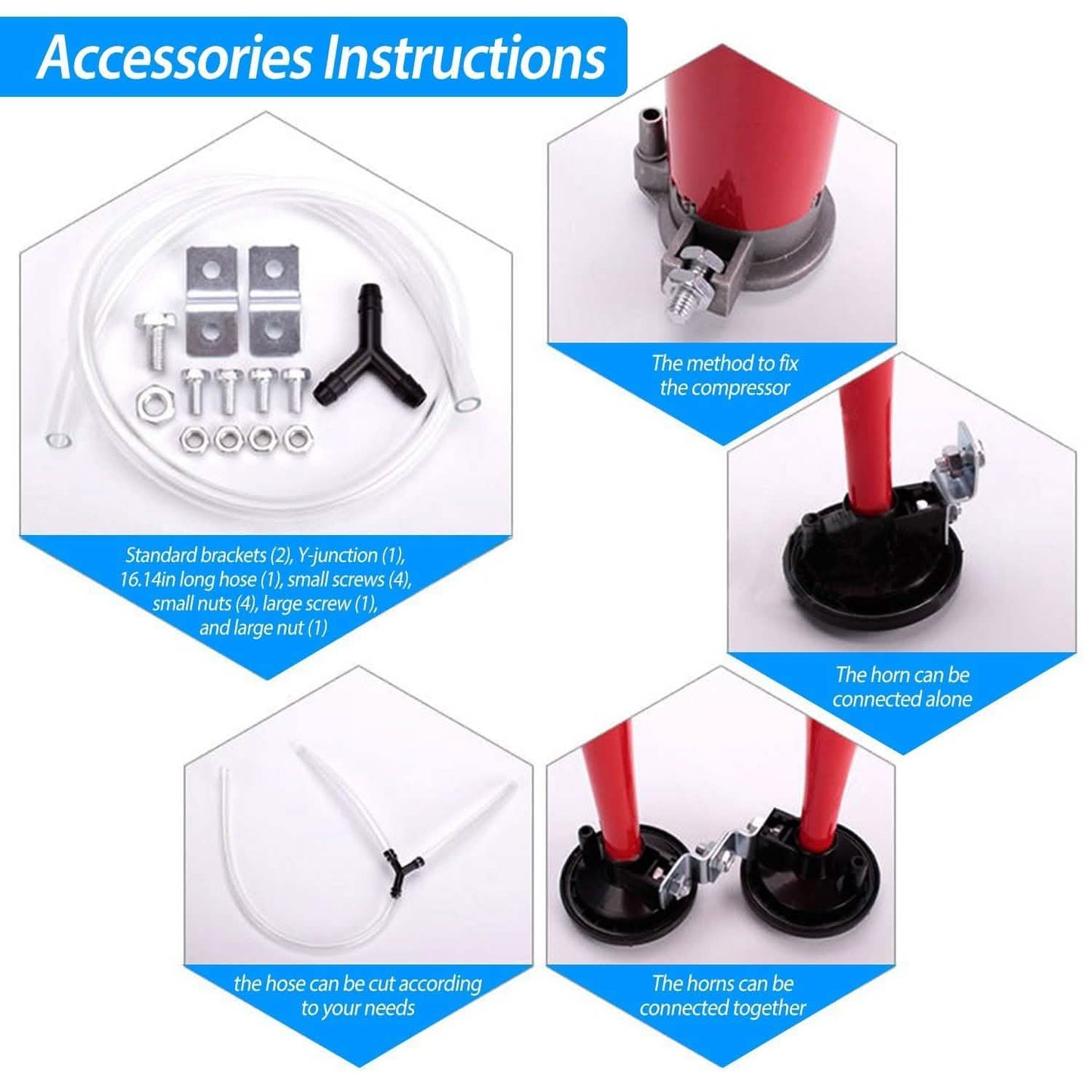 Air Horn Dual Trumpet 12V 115DB Automotive - Tophatter Daily Deals