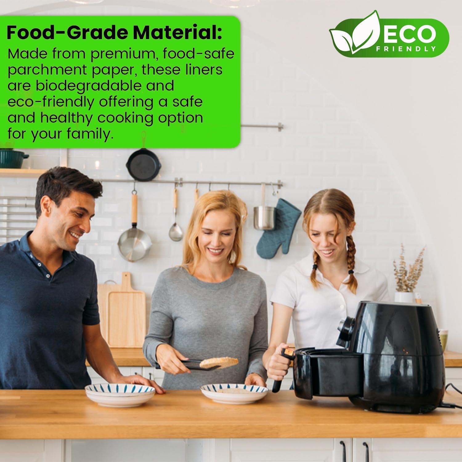 Air Fryer Disposable Paper Liner - 100pcs Non-stick Baking Steamer Paper Liner Parchment Round Home - Tophatter Daily Deals