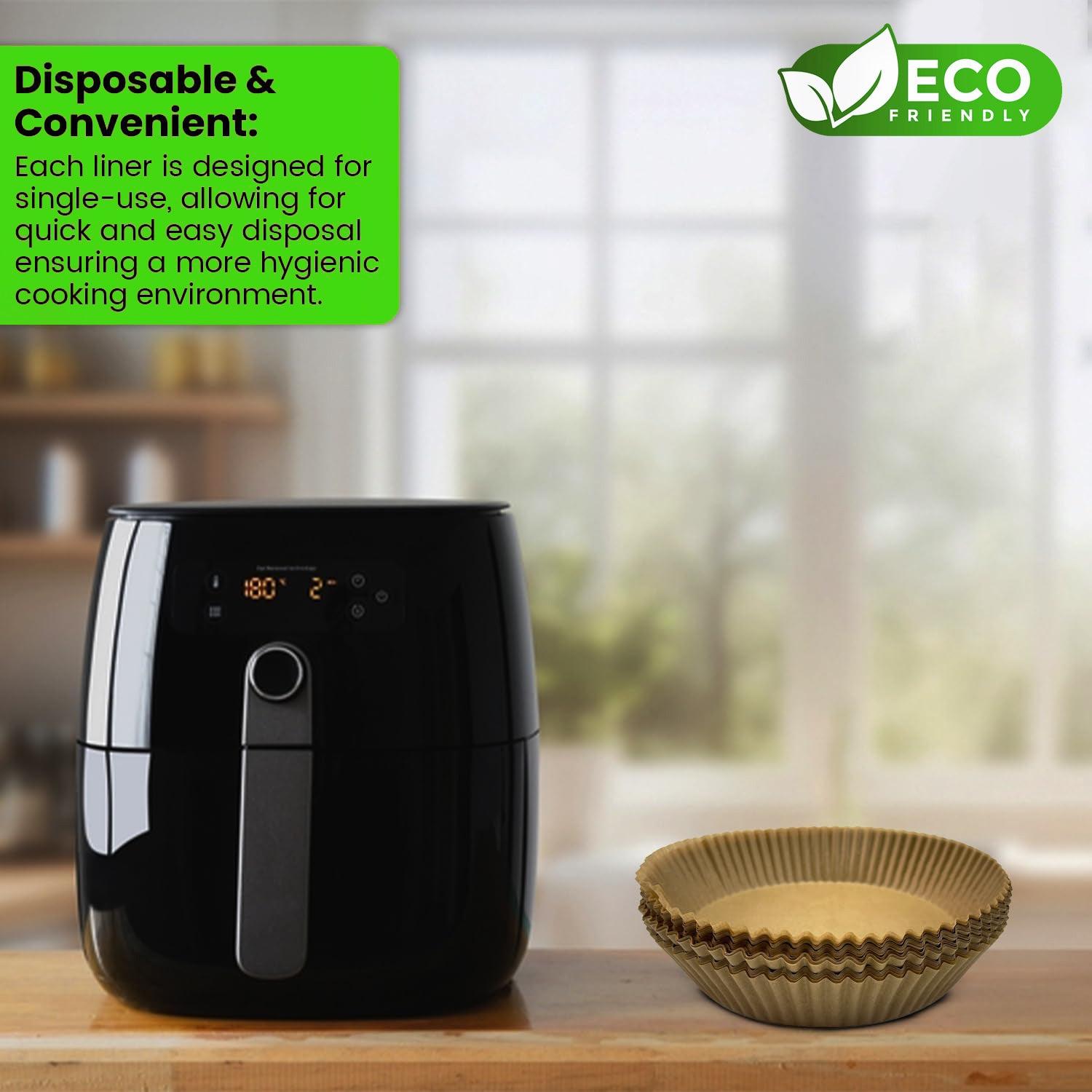 Air Fryer Disposable Paper Liner - 100pcs Non-stick Baking Steamer Paper Liner Parchment Round Home - Tophatter Daily Deals