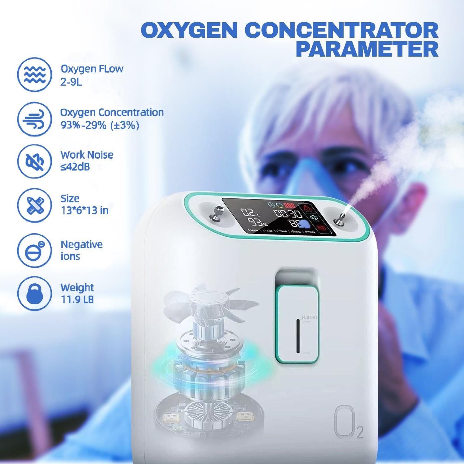 Home Air Purification - 2-9L/min Oxygen purifier Machine Atomization Function High Purity Flow Rate 93% Health Care - Tophatter Daily Deals