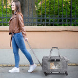 Airline Approved Rolling Pet Carrier with Telescopic Handle Shoulder Strap Pet Supplies - Tophatter Daily Deals