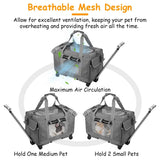 Airline Approved Rolling Pet Carrier with Telescopic Handle Shoulder Strap Pet Supplies - Tophatter Daily Deals
