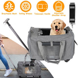 Airline Approved Rolling Pet Carrier with Telescopic Handle Shoulder Strap Pet Supplies - Tophatter Daily Deals