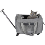 Airline Approved Rolling Pet Carrier with Telescopic Handle Shoulder Strap Pet Supplies - Tophatter Daily Deals