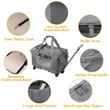 Airline Approved Rolling Pet Carrier with Telescopic Handle Shoulder Strap Pet Supplies - Tophatter Daily Deals
