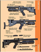 AIRMAKS KRAIT L PCP RIFLE 480CC - .22 CAL - Tophatter's Army Deals RIFLES - Tophatter Daily Deals