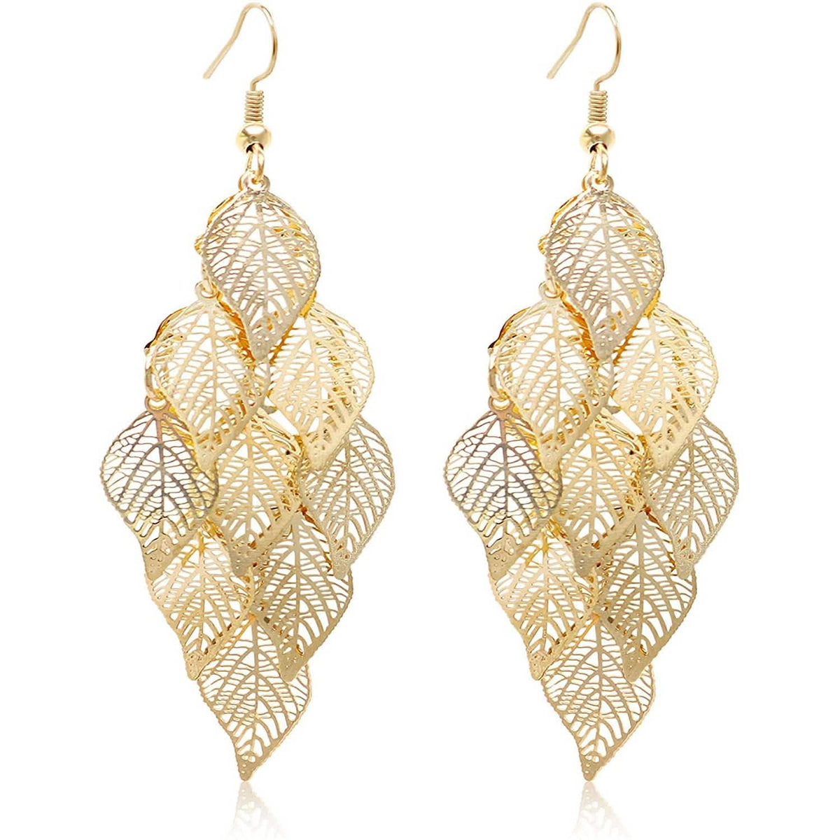 Aisansty Handmade Boho Super Lightweight Chandelier Dangle Drop Earring Gold Earrings - Tophatter Daily Deals