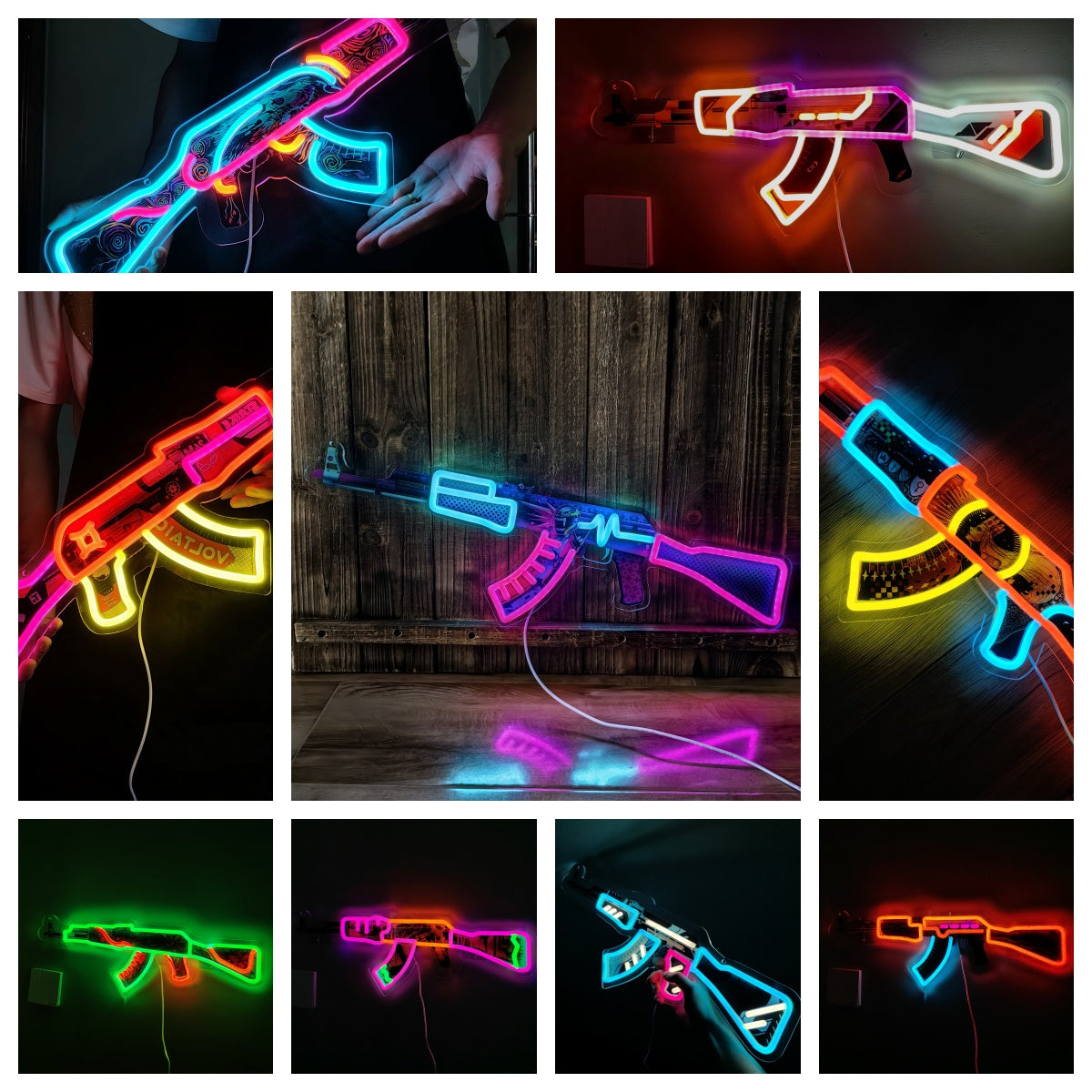 Customized AK47 Rare Skin Neon Light Game Room Decor Customization - Tophatter Daily Deals