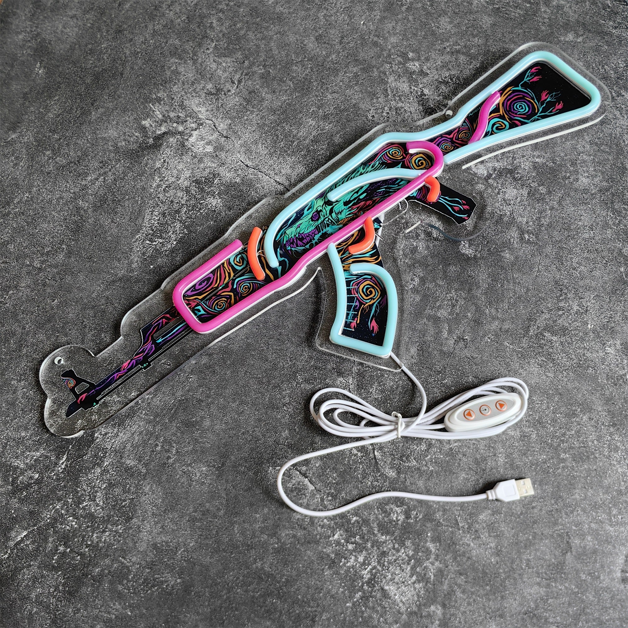 Customized AK47 Rare Skin Neon Light Game Room Decor Nightwish - Tophatter Daily Deals