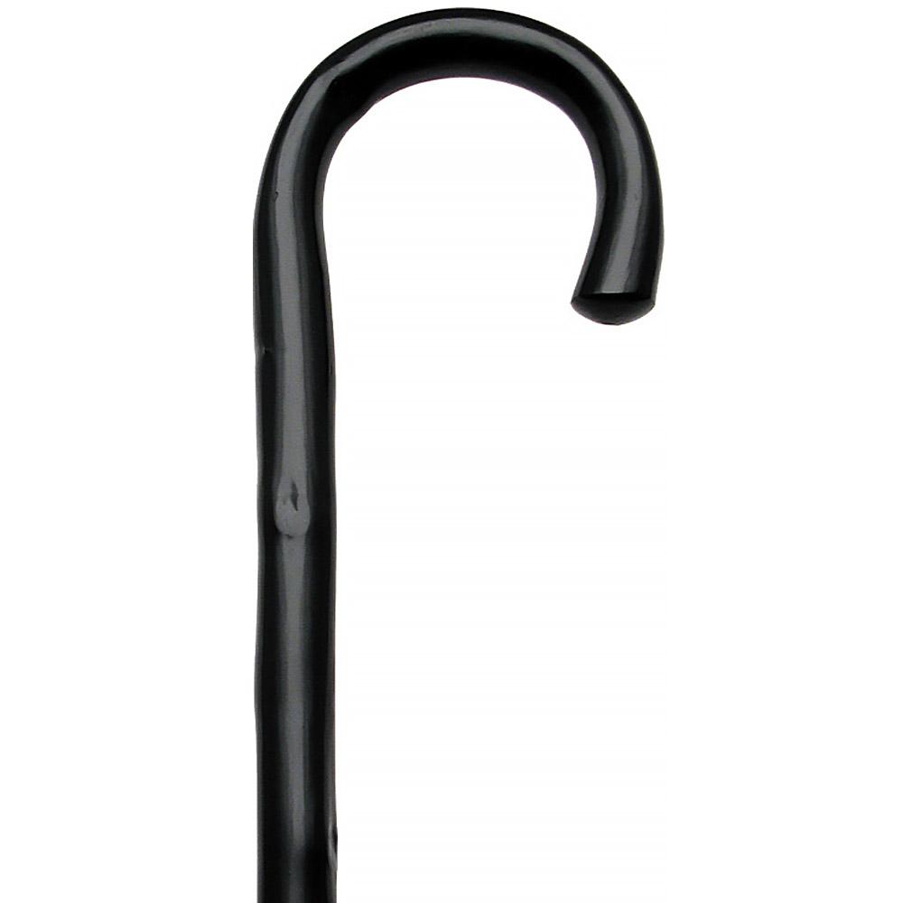 Natural Tourist Cane: Ebony-Black, Knotted Chestnut Shaft Tourist Handled Canes - Tophatter Daily Deals