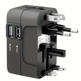 All-in-One Universal Travel Charger with Dual USB Charging Ports Black USB Charger - Tophatter Daily Deals