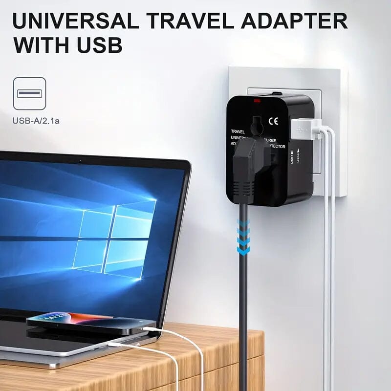 All-in-One Universal Travel Charger with Dual USB Charging Ports USB Charger - Tophatter Daily Deals