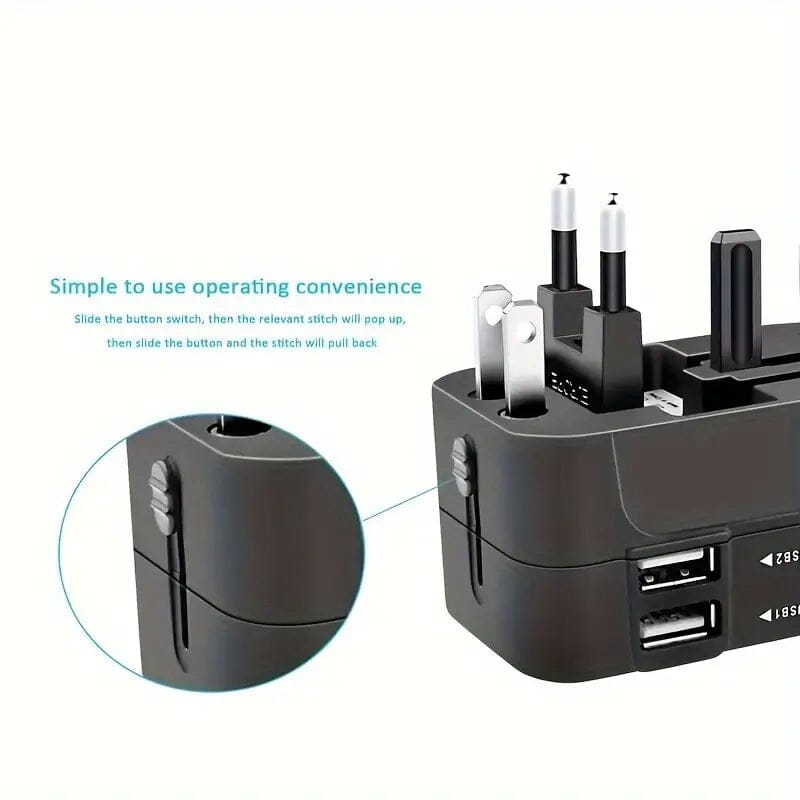 All-in-One Universal Travel Charger with Dual USB Charging Ports USB Charger - Tophatter Daily Deals