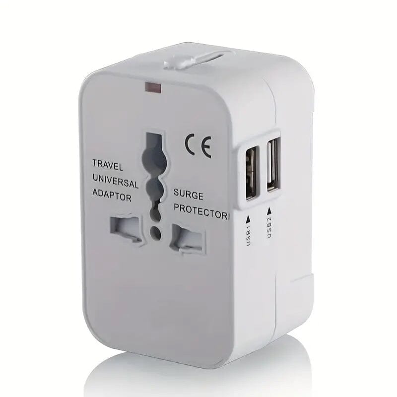 All-in-One Universal Travel Charger with Dual USB Charging Ports White USB Charger - Tophatter Daily Deals