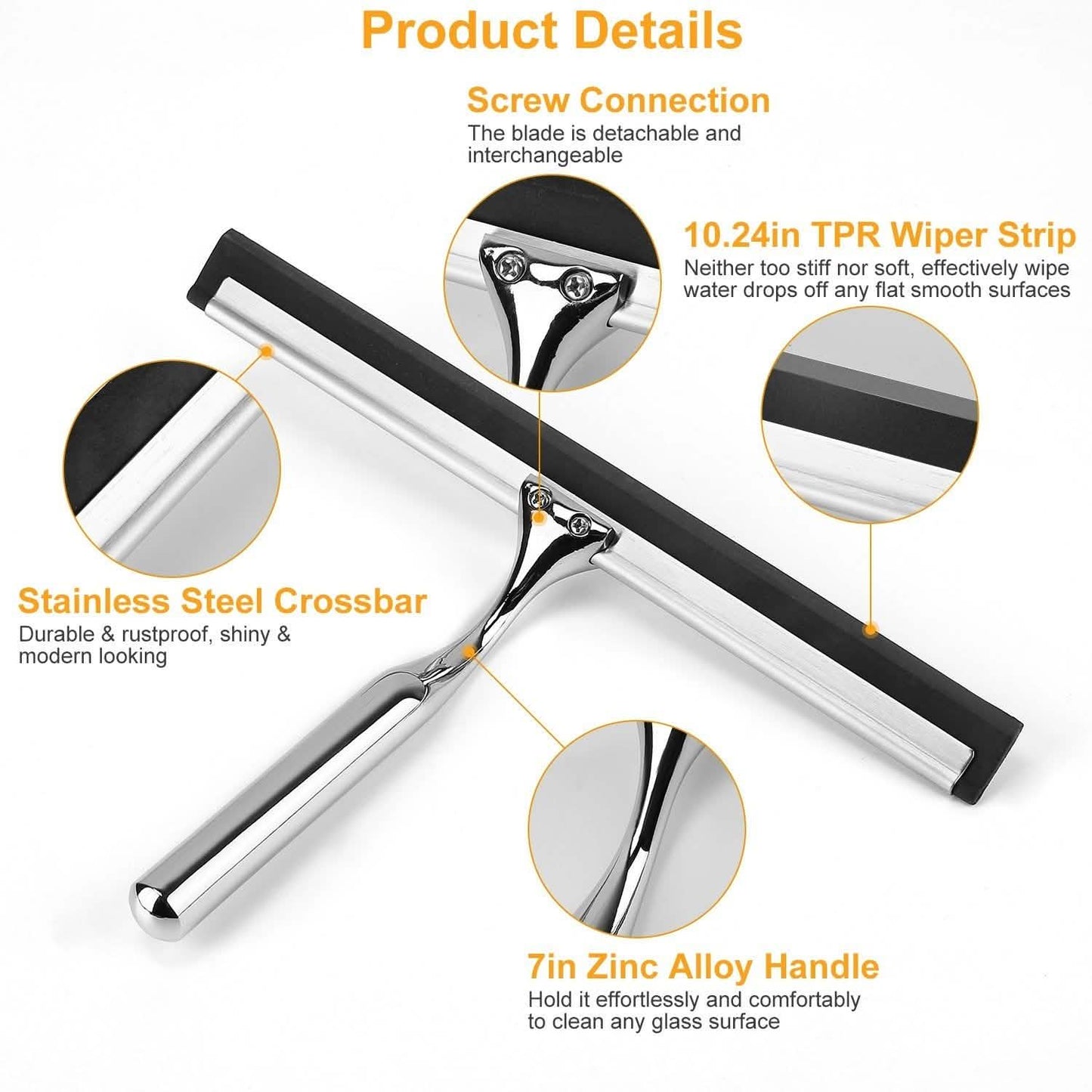 All Purpose Stainless Steel Squeegee Cleaner Bath - Tophatter Daily Deals
