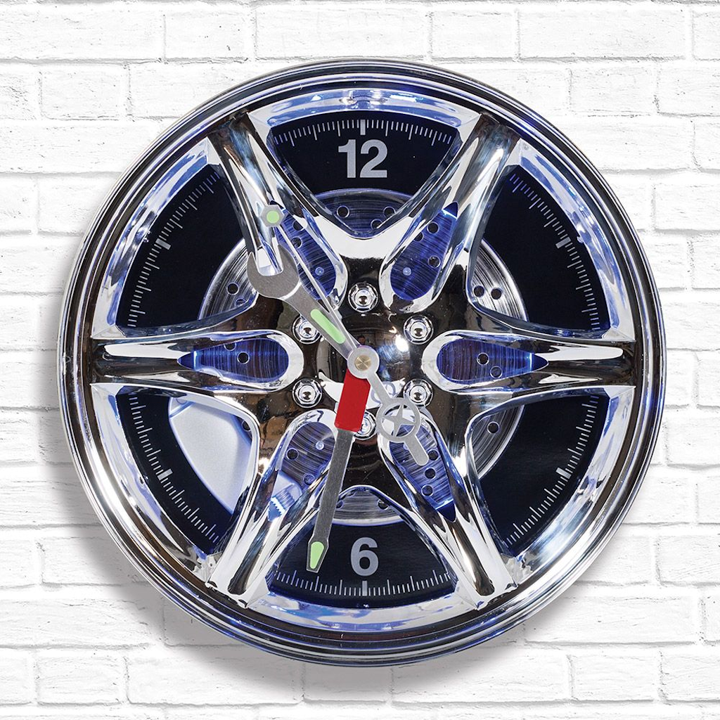 LED Alloy Wheel Rim Clock Wall Clocks - Tophatter Daily Deals