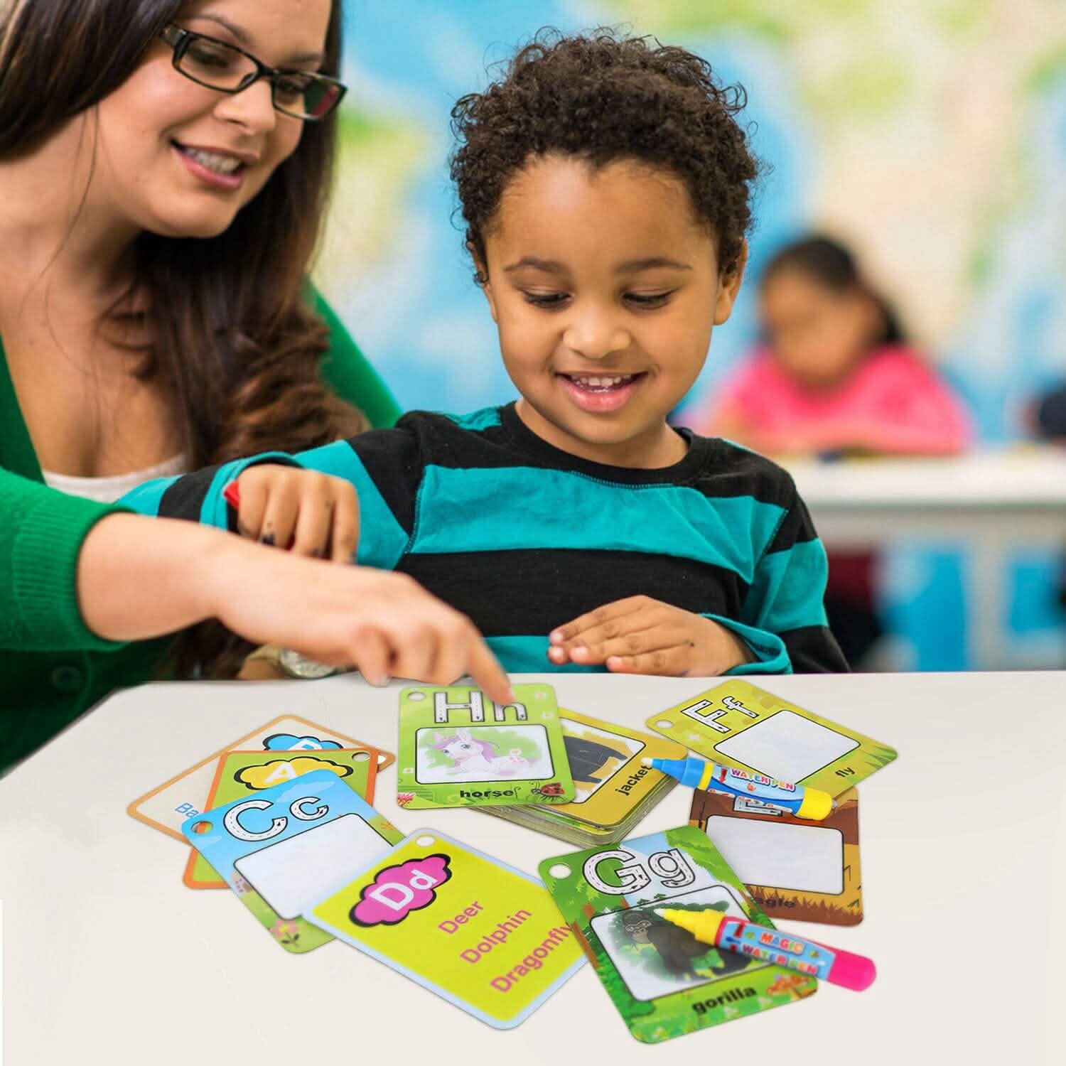 Alphabet Water Coloring Cards with 2 Magic Water Pens Toys & Games - Tophatter Daily Deals