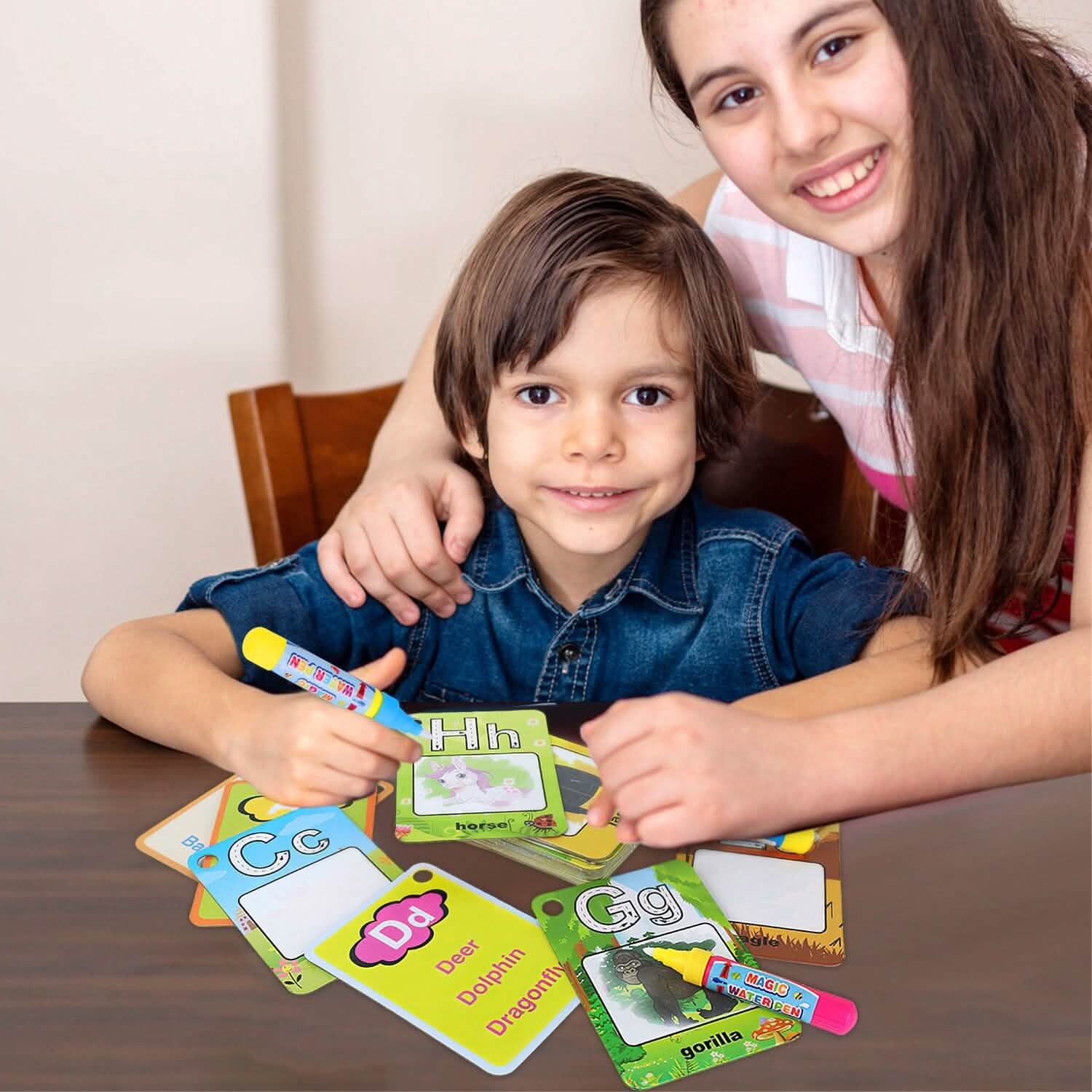 Alphabet Water Coloring Cards with 2 Magic Water Pens Toys & Games - Tophatter Daily Deals