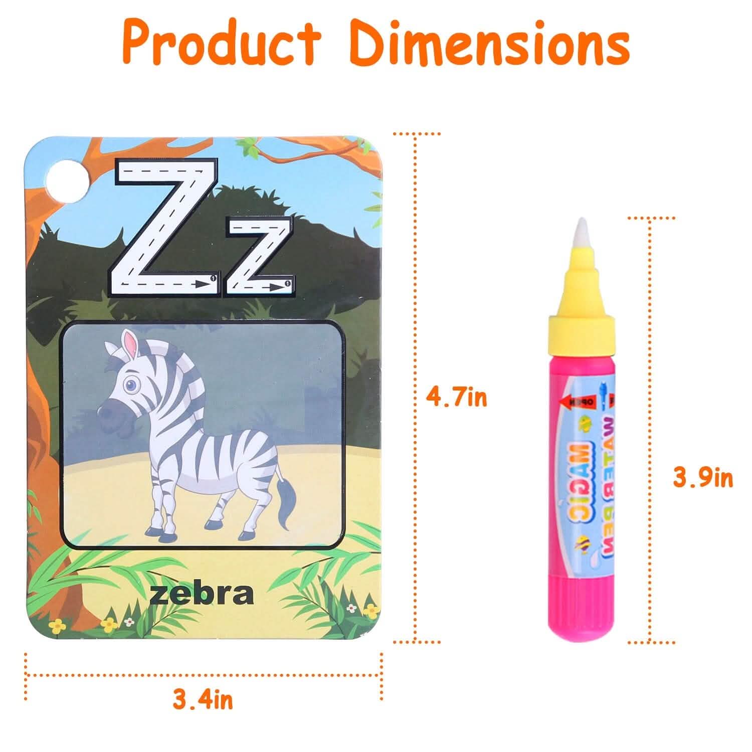 Alphabet Water Coloring Cards with 2 Magic Water Pens Toys & Games - Tophatter Daily Deals