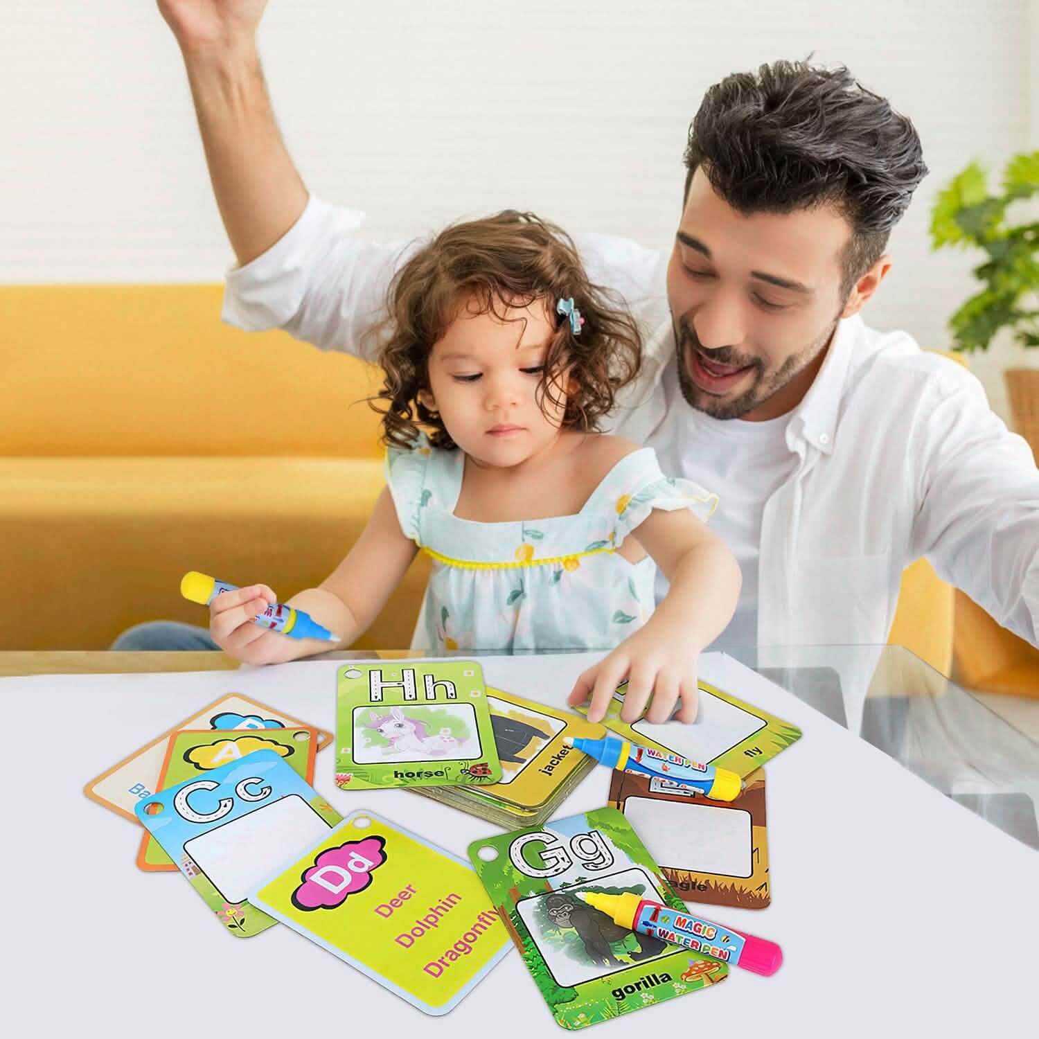 Alphabet Water Coloring Cards with 2 Magic Water Pens Toys & Games - Tophatter Daily Deals