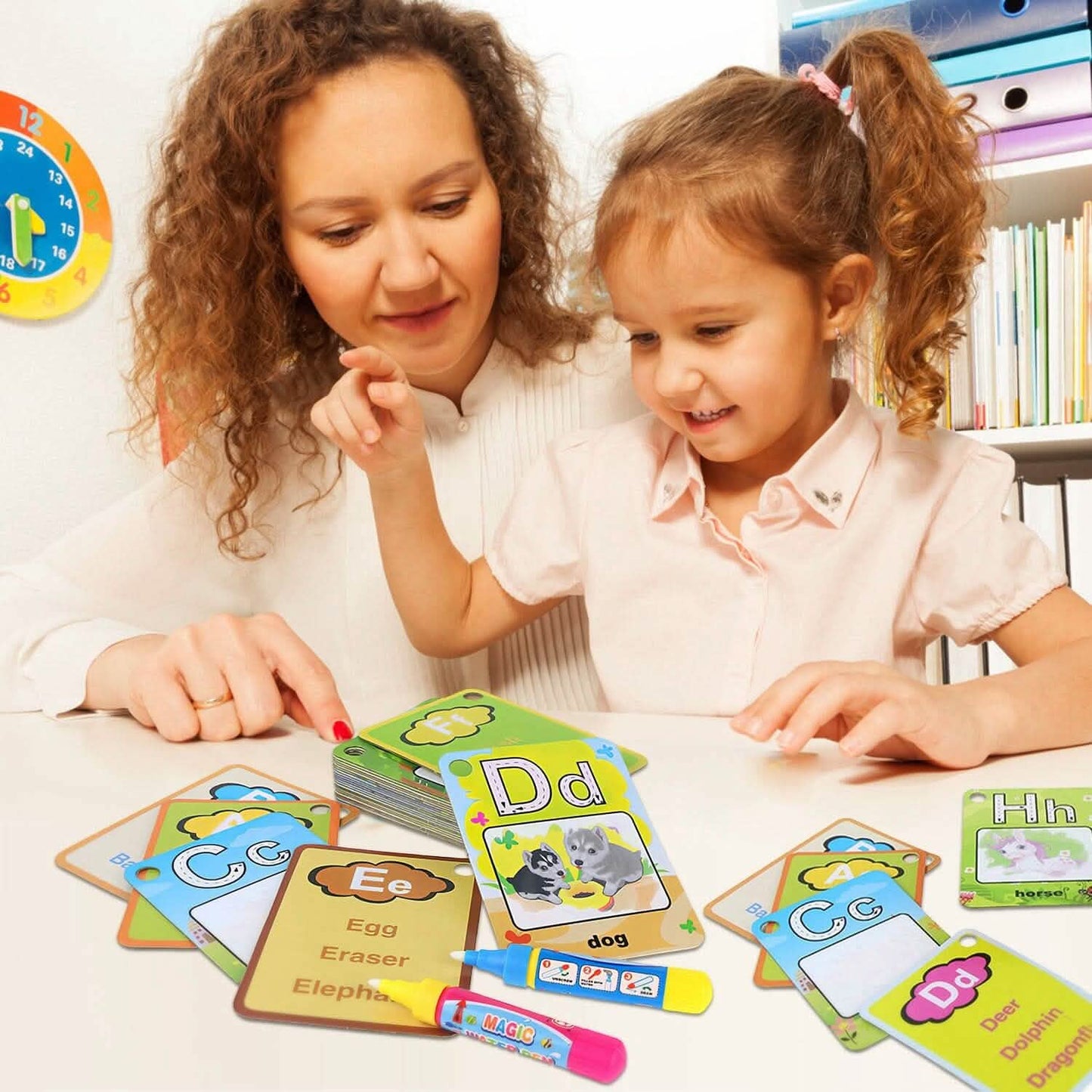 Alphabet Water Coloring Cards with 2 Magic Water Pens Toys & Games - Tophatter Daily Deals