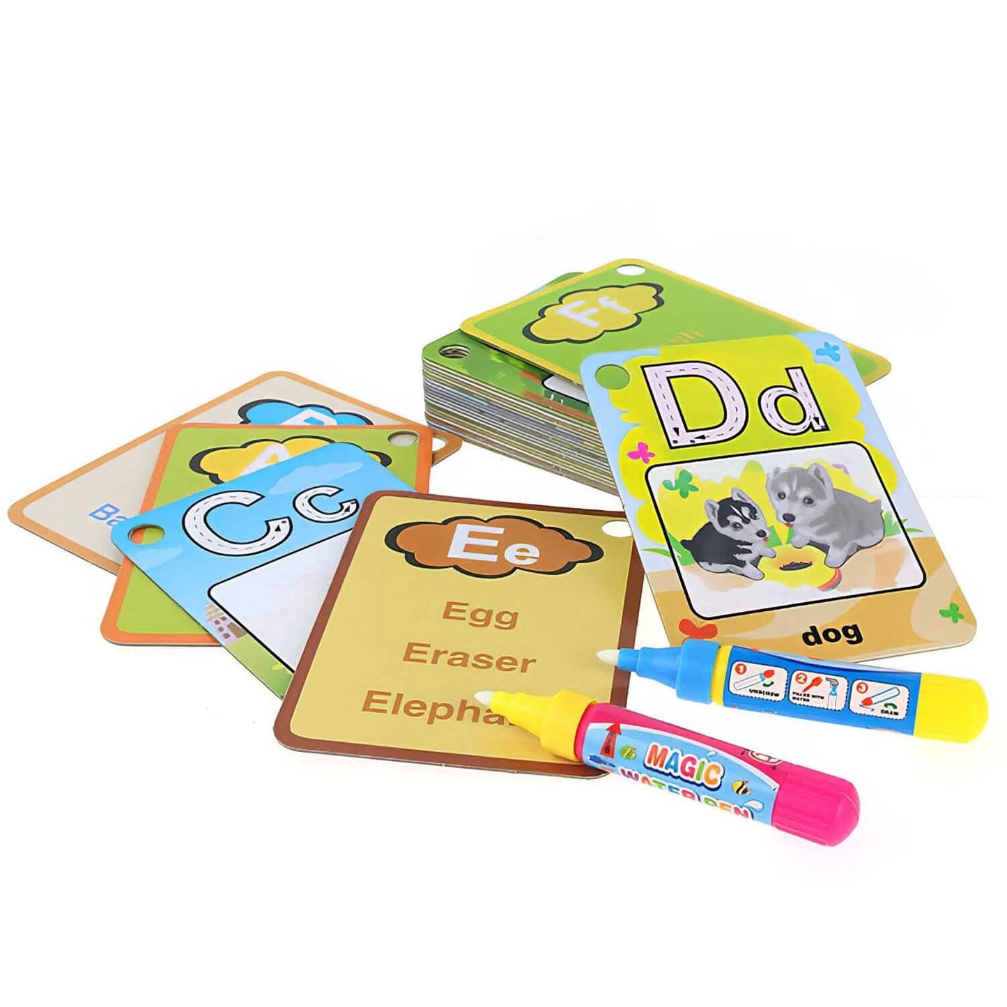 Alphabet Water Coloring Cards with 2 Magic Water Pens Toys & Games - Tophatter Daily Deals