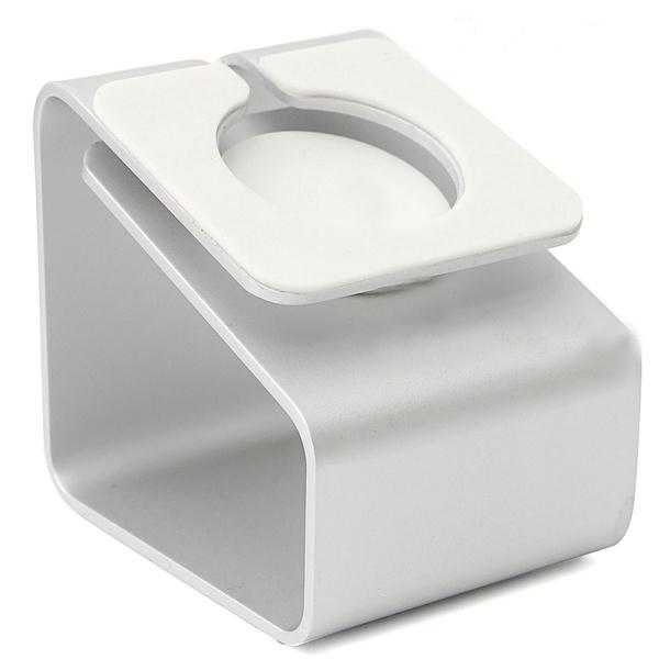 Aluminum Alloy Charger Dock Station Charging Stand Holder for Watch Silver Charging Station - Tophatter Daily Deals