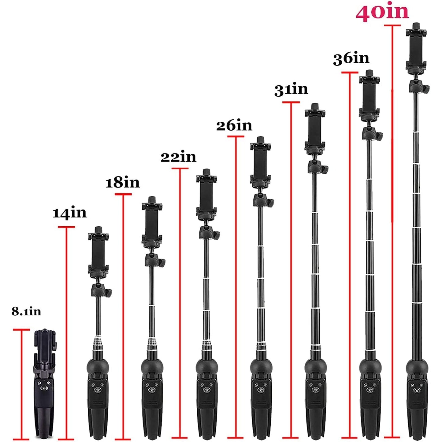 Aluminum Alloy Selfie Stick Phone Tripod Selfie Stick - Tophatter Daily Deals