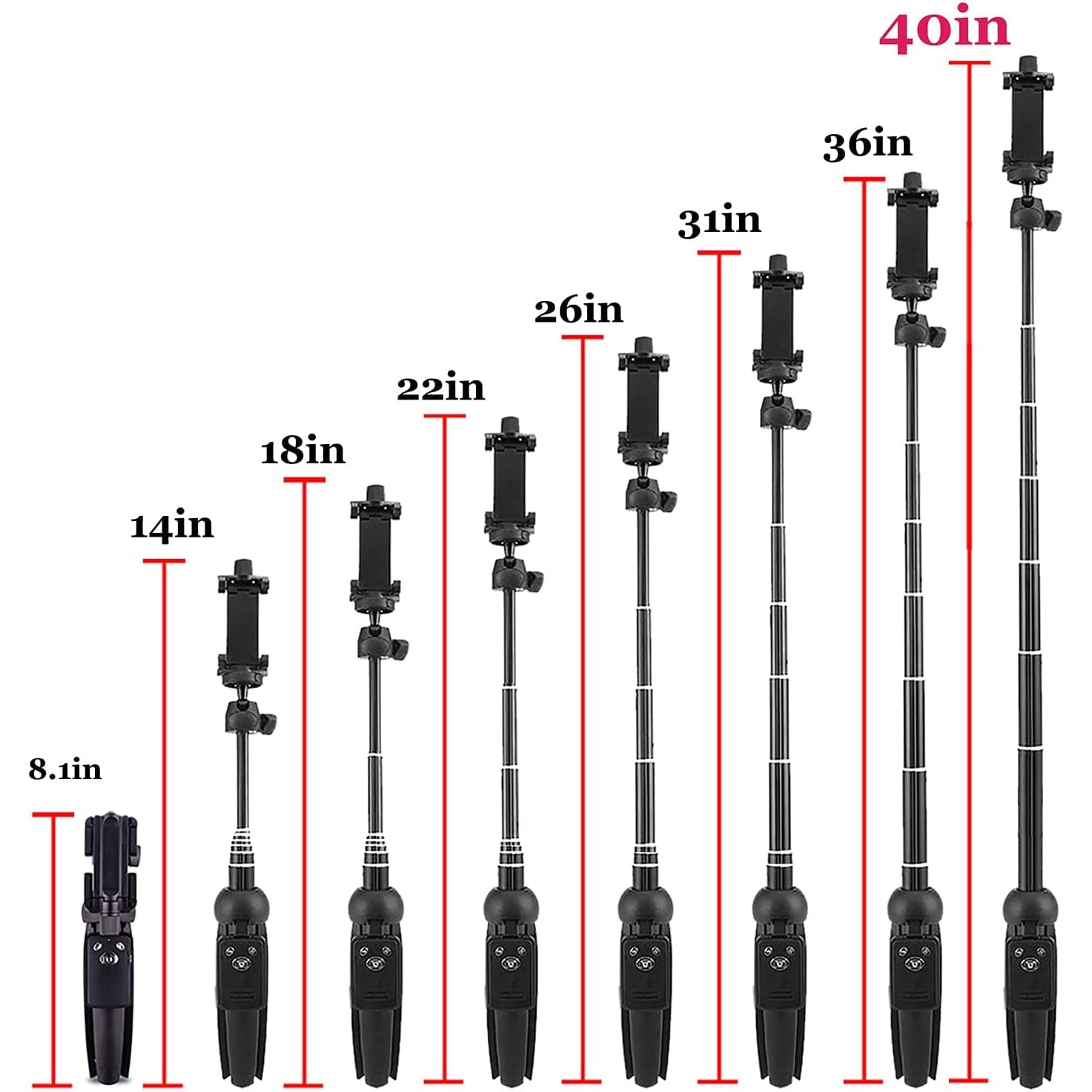 Aluminum Alloy Selfie Stick Phone Tripod Selfie Stick - Tophatter Daily Deals