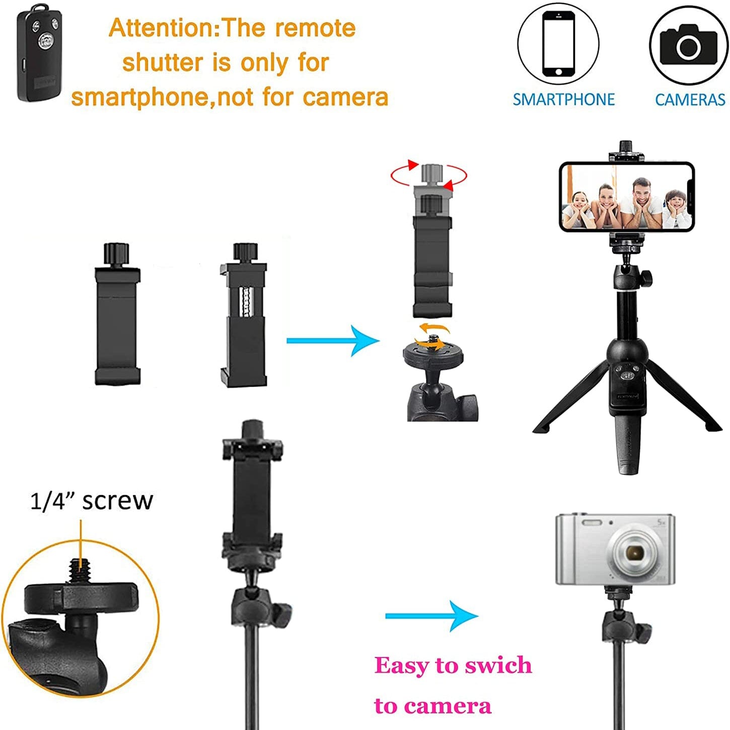 Aluminum Alloy Selfie Stick Phone Tripod Selfie Stick - Tophatter Daily Deals