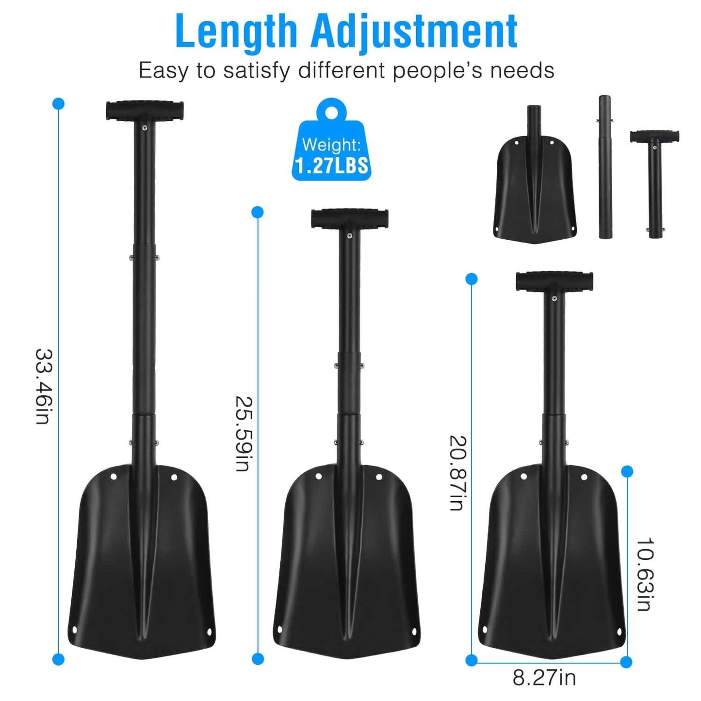 Aluminum Snow Shovel Portable Lightweight Camping Garden Beach Shovel Home Improvement - Tophatter Daily Deals
