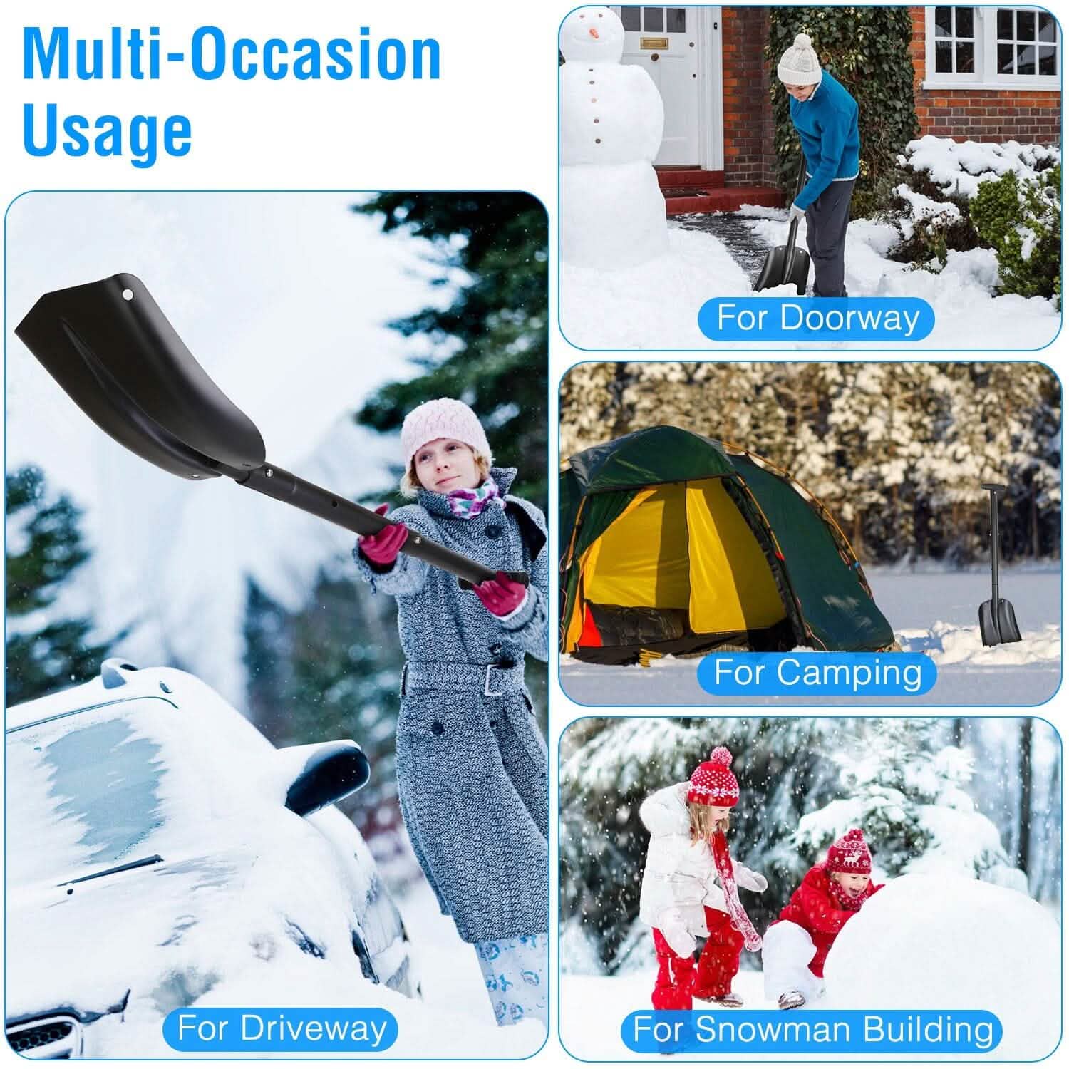 Aluminum Snow Shovel Portable Lightweight Camping Garden Beach Shovel Home Improvement - Tophatter Daily Deals
