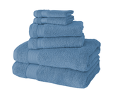 Amadeus Luxury Turkish Cotton Premium 6 Pc Towel Set Serenity Blue Bath Towel - Tophatter Daily Deals