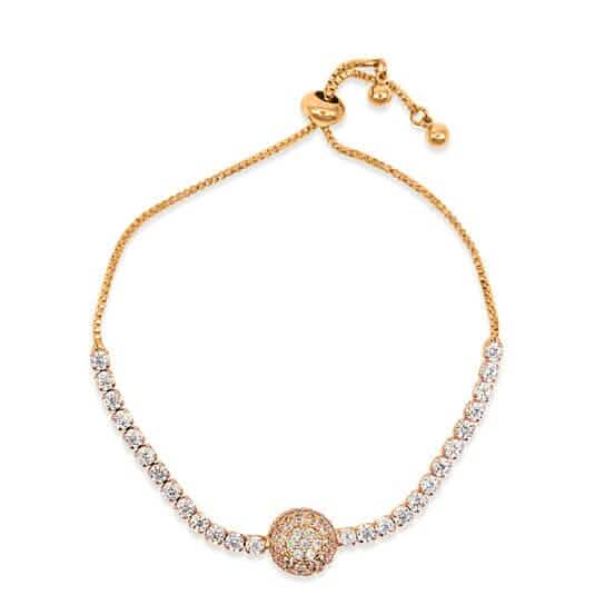 Amazing Luxurious Classic Yellow Micro Pava Ball Slide Bracelet Bracelets - Tophatter Daily Deals