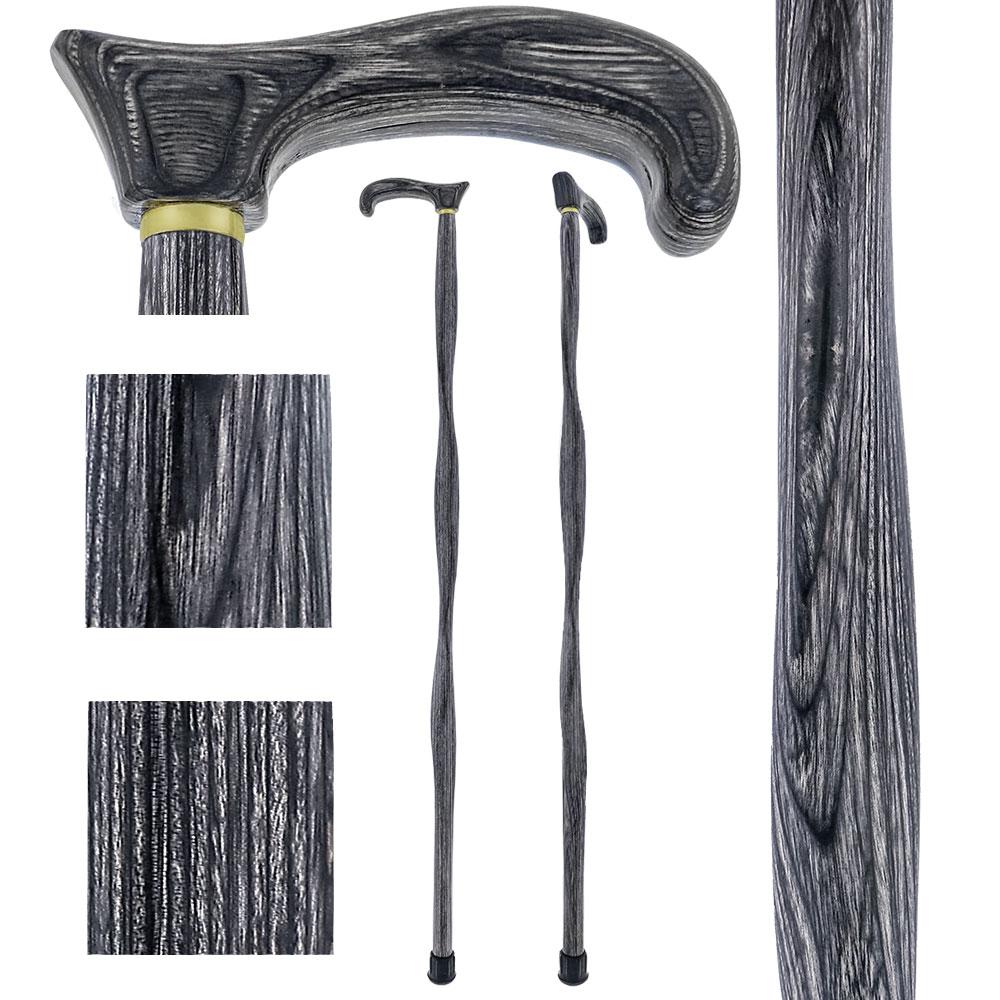 USA-Made Twisted Blackwood Cane: Stylish Colorwood Laminate Wooden Colortone Walking Canes - Tophatter Daily Deals