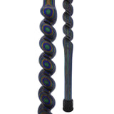 USA-Made Twisted Spiral Cane: Blue Green & Brown Laminate Wooden Colortone Walking Canes - Tophatter Daily Deals