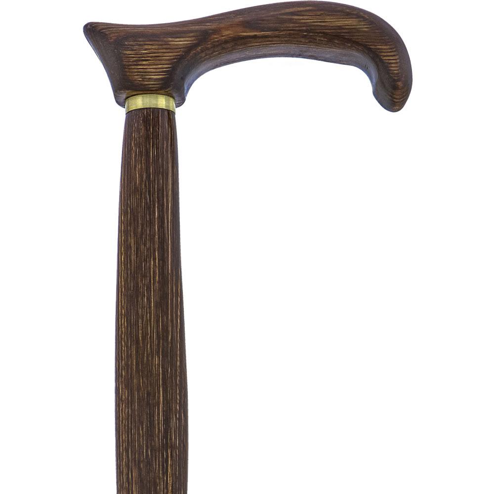 USA-Made Twisted Brown Derby Cane: Unique Colorwood Laminate Wooden Colortone Walking Canes - Tophatter Daily Deals
