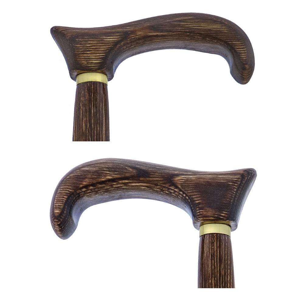 USA-Made Twisted Brown Derby Cane: Unique Colorwood Laminate Wooden Colortone Walking Canes - Tophatter Daily Deals