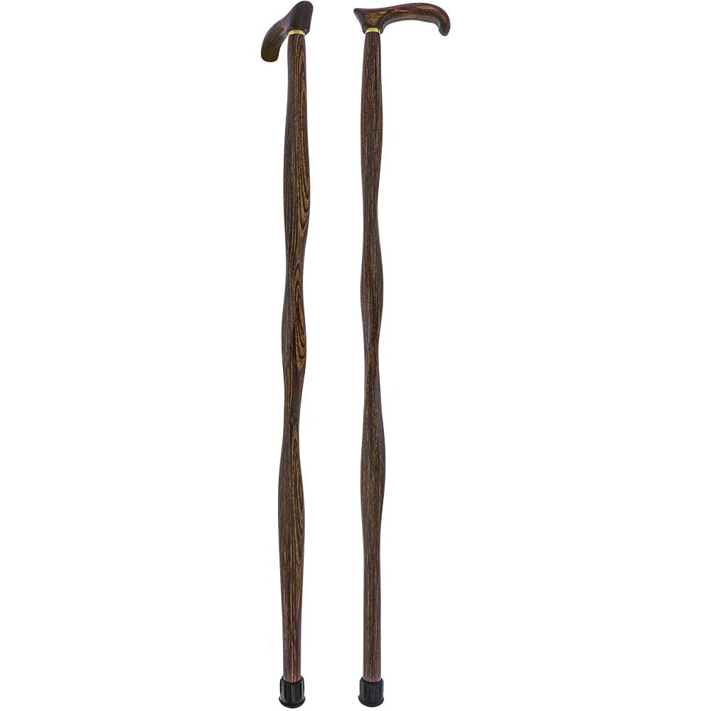 USA-Made Twisted Brown Derby Cane: Unique Colorwood Laminate Wooden Colortone Walking Canes - Tophatter Daily Deals