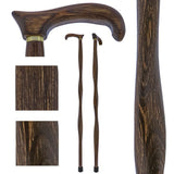 USA-Made Twisted Brown Derby Cane: Unique Colorwood Laminate Wooden Colortone Walking Canes - Tophatter Daily Deals